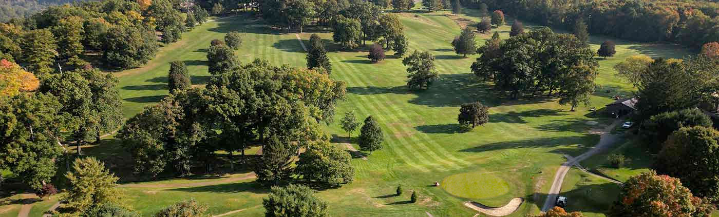 golf course aerial view in clarion county, pa